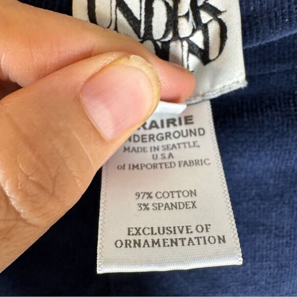 Prairie Underground Navy Blue Corduroy Pants Cigarette Fit Flat Front Size XL - Picture 6 of 7